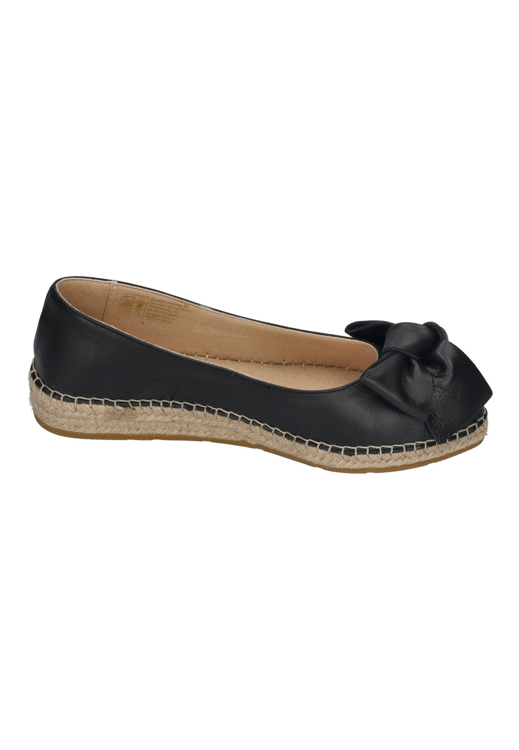 ESPADRIJ L'ORIGINALE Espadrilles BALLERINE BOW CUIR noir