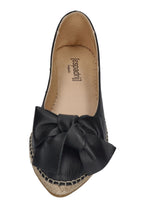ESPADRIJ L'ORIGINALE Espadrilles BALLERINE BOW CUIR noir