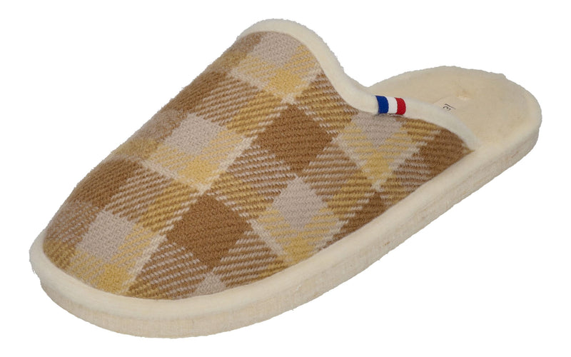ESPADRIJ L'ORIGINALE Hausschuhe CHAUSSON WOOLCHECK jaune check small