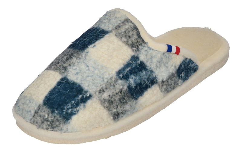 ESPADRIJ L'ORIGINALE Hausschuhe CHAUSSON WOOLCHECK marine check big