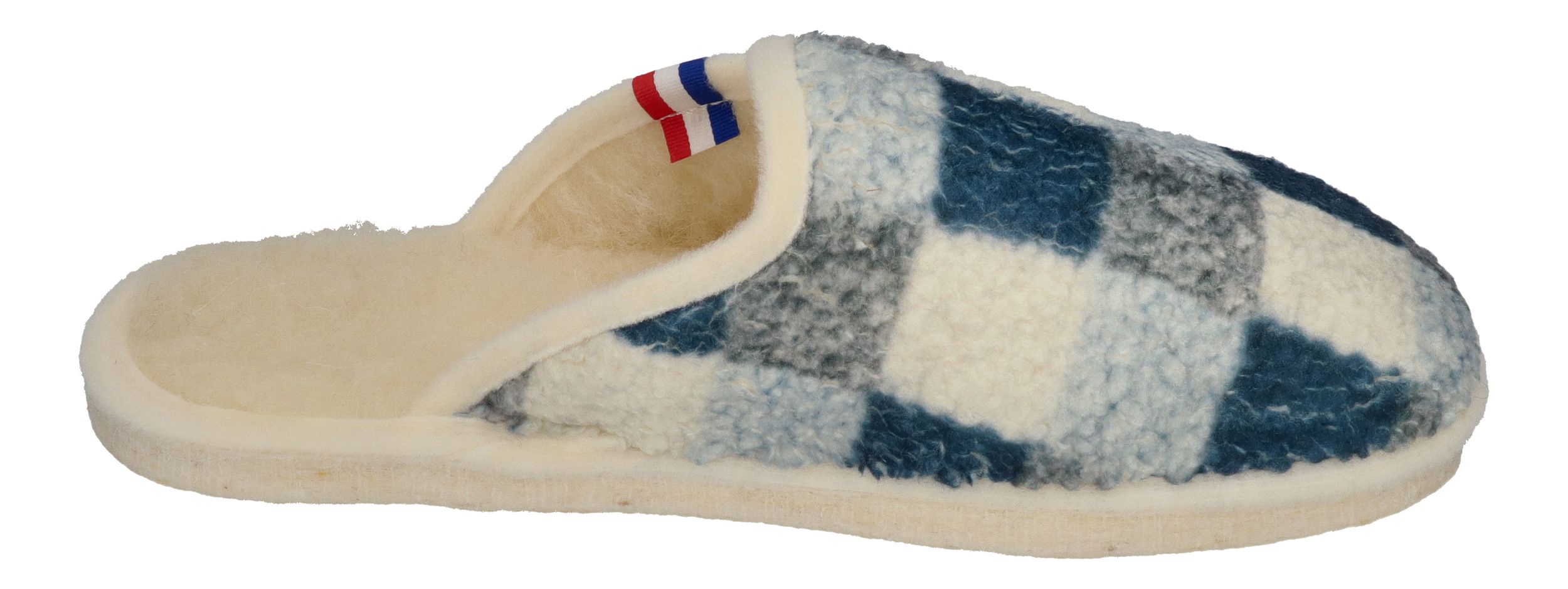 ESPADRIJ L'ORIGINALE Hausschuhe CHAUSSON WOOLCHECK marine check big