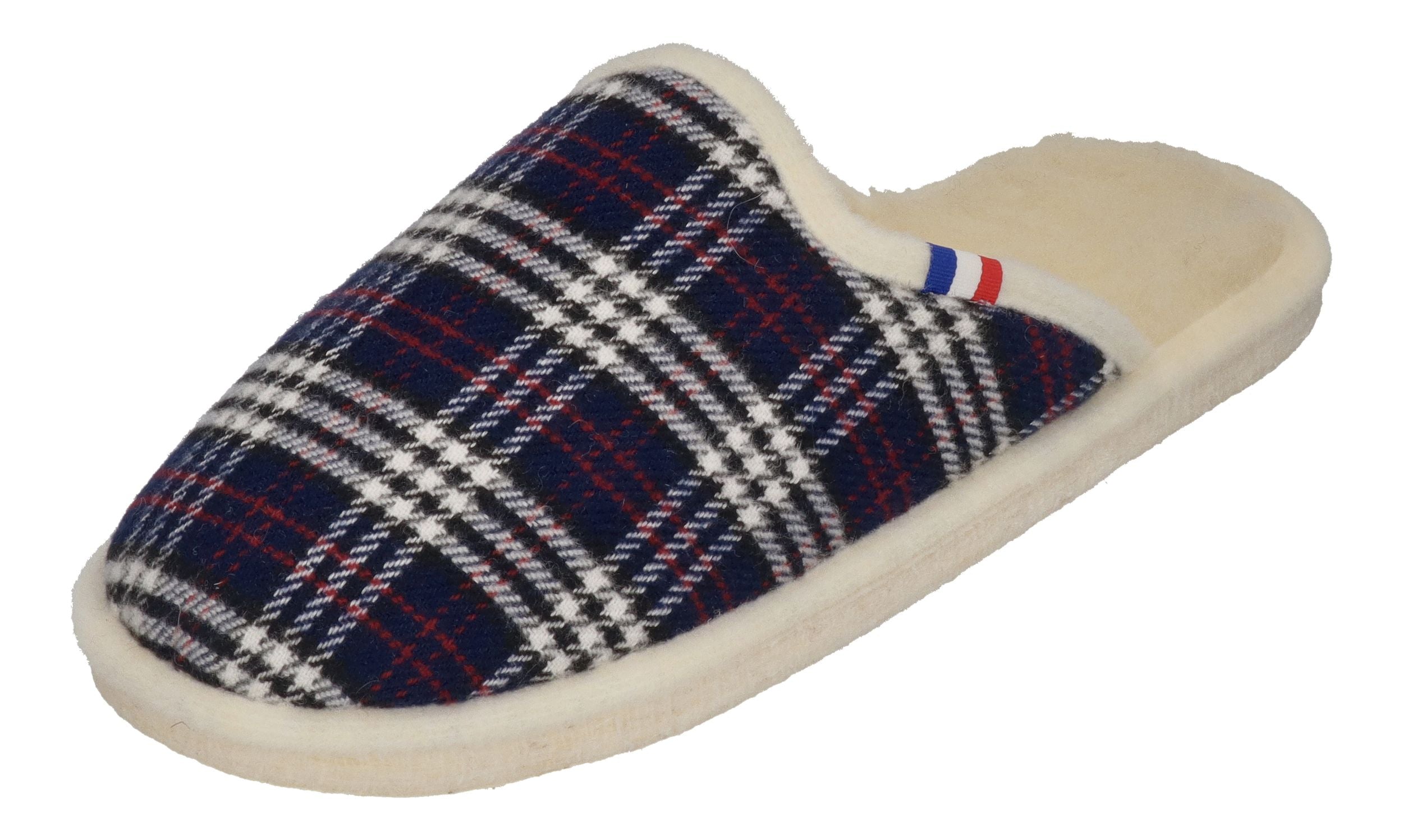 ESPADRIJ L'ORIGINALE Hausschuhe CHAUSSON WOOLCHECK marine check small