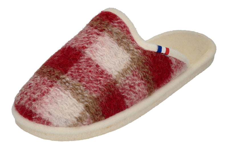 ESPADRIJ L'ORIGINALE Hausschuhe CHAUSSON WOOLCHECK rouge check big