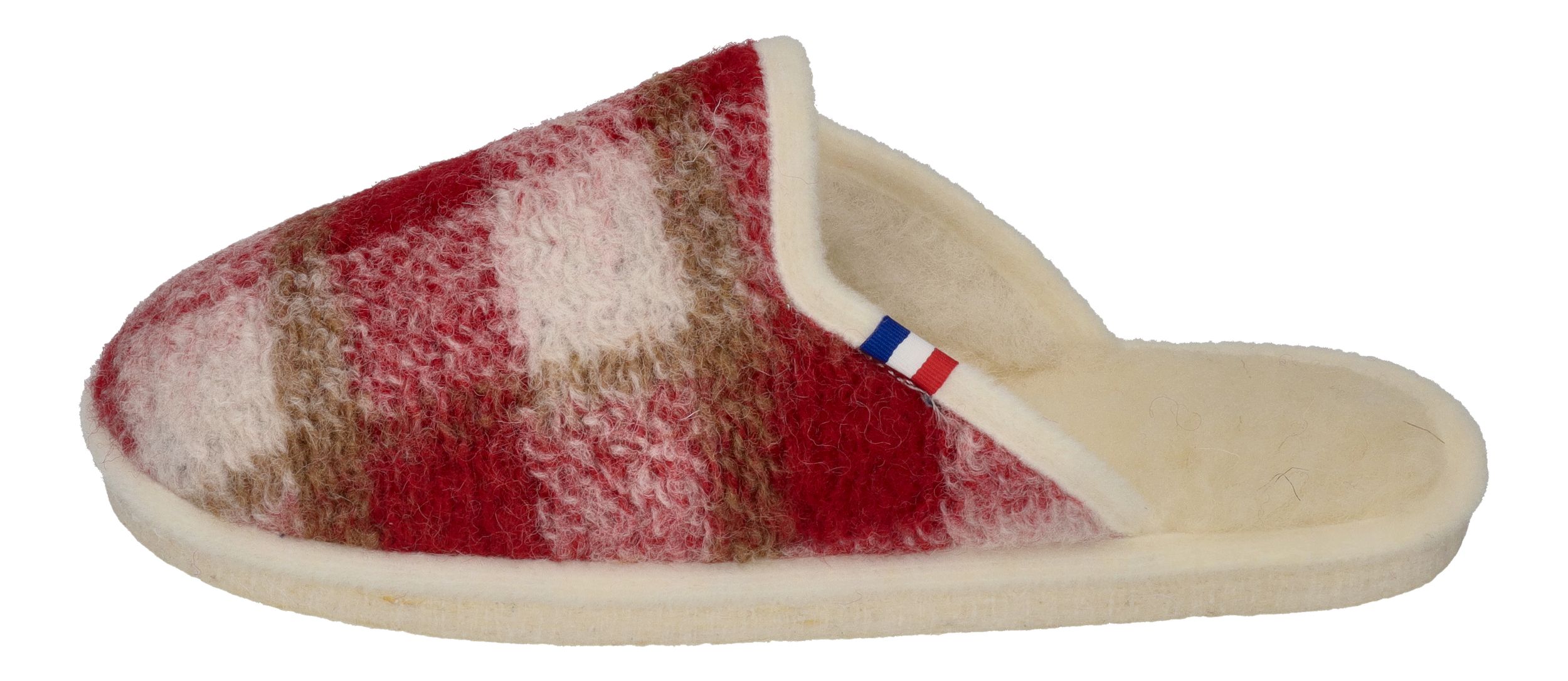 ESPADRIJ L'ORIGINALE Hausschuhe CHAUSSON WOOLCHECK rouge check big