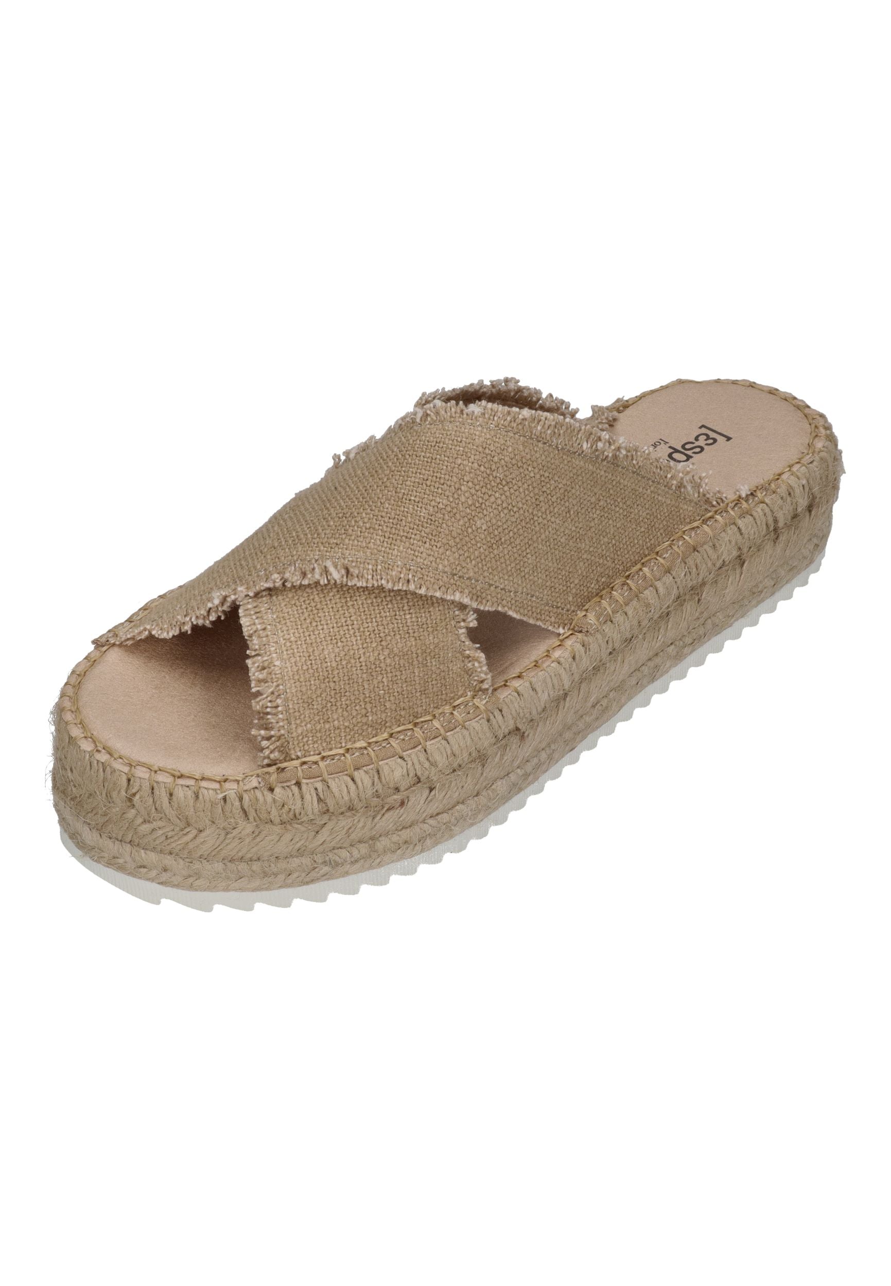 ESPADRIJ L'ORIGINALE Damen Pantolette CROISETTE LINEN sable