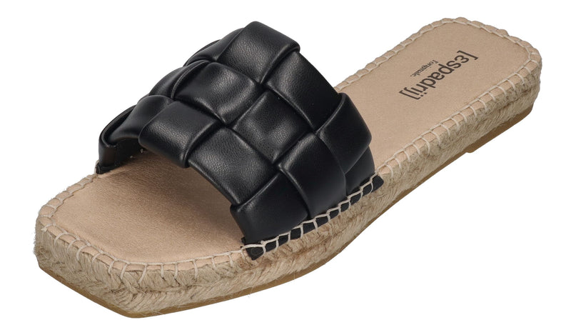 ESPADRIJ L'ORIGINALE Pantolette - CARRE CHECK - noir