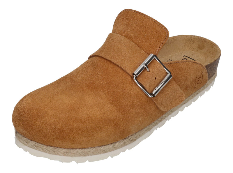 ESPADRIJ L'ORIGINALE Pantolette - CLOQ VELOUR BOUCLE - cognac