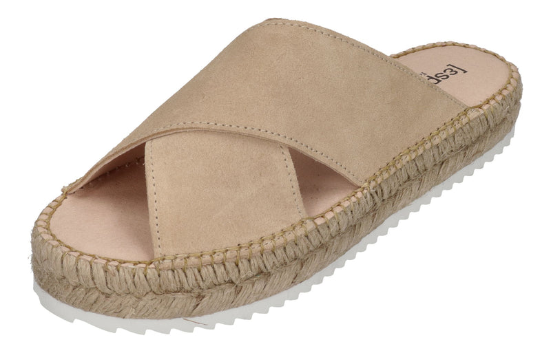 ESPADRIJ L'ORIGINALE Pantolette - CROISETTE VELOUR LOW - beige