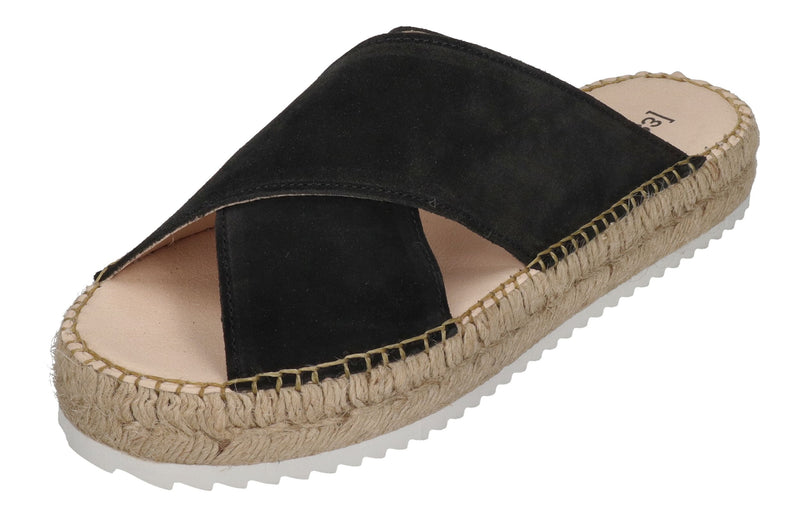 ESPADRIJ L'ORIGINALE Pantolette - CROISETTE VELOUR LOW - noir