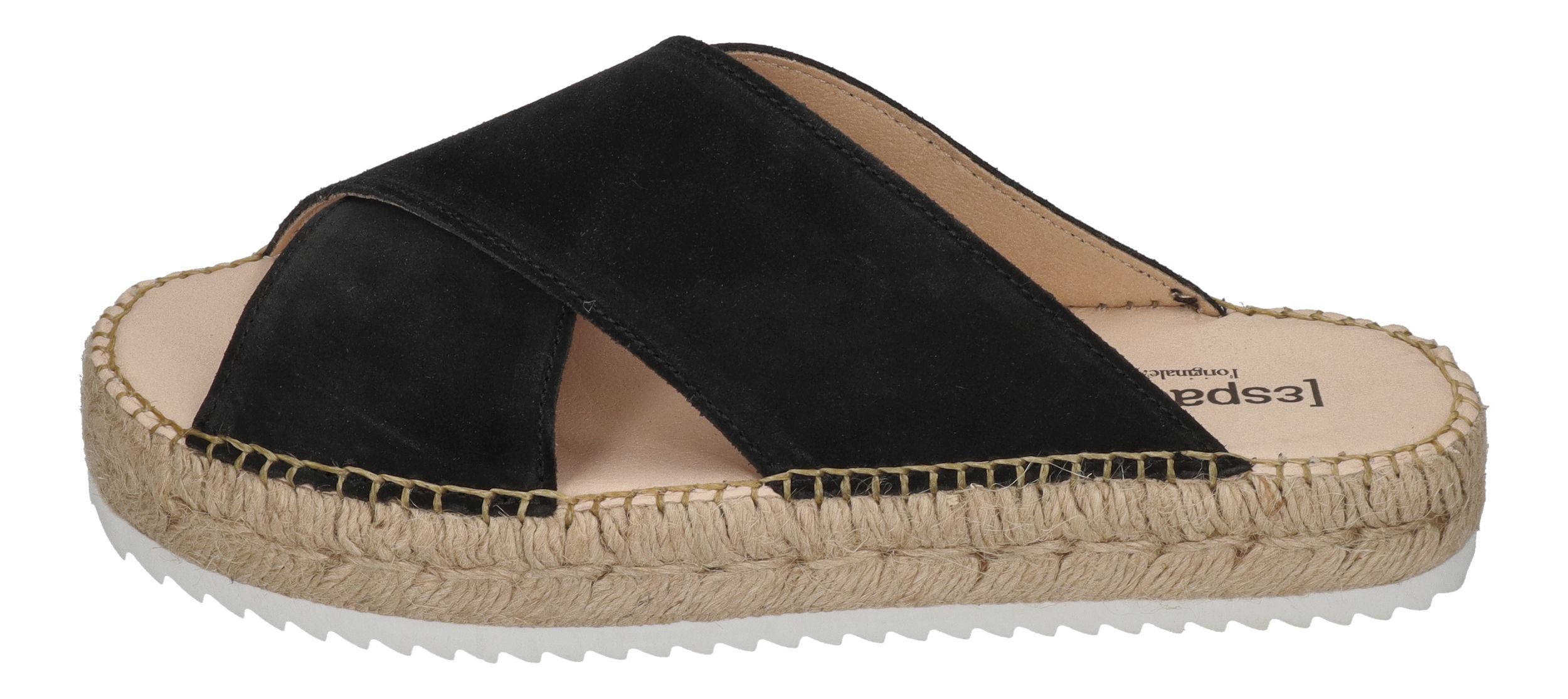 ESPADRIJ L'ORIGINALE Pantolette - CROISETTE VELOUR LOW - noir