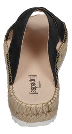 ESPADRIJ L'ORIGINALE Pantolette - CROISETTE VELOUR LOW - noir