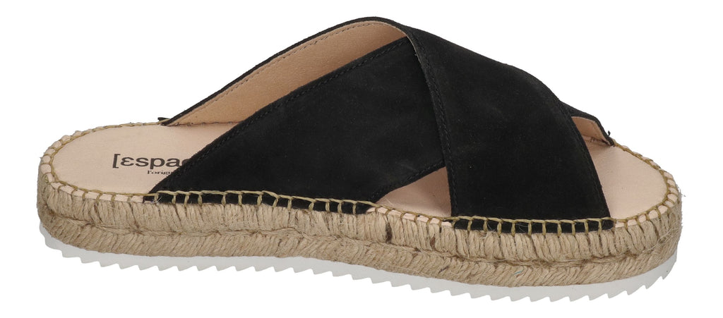 ESPADRIJ L'ORIGINALE Pantolette - CROISETTE VELOUR LOW - noir