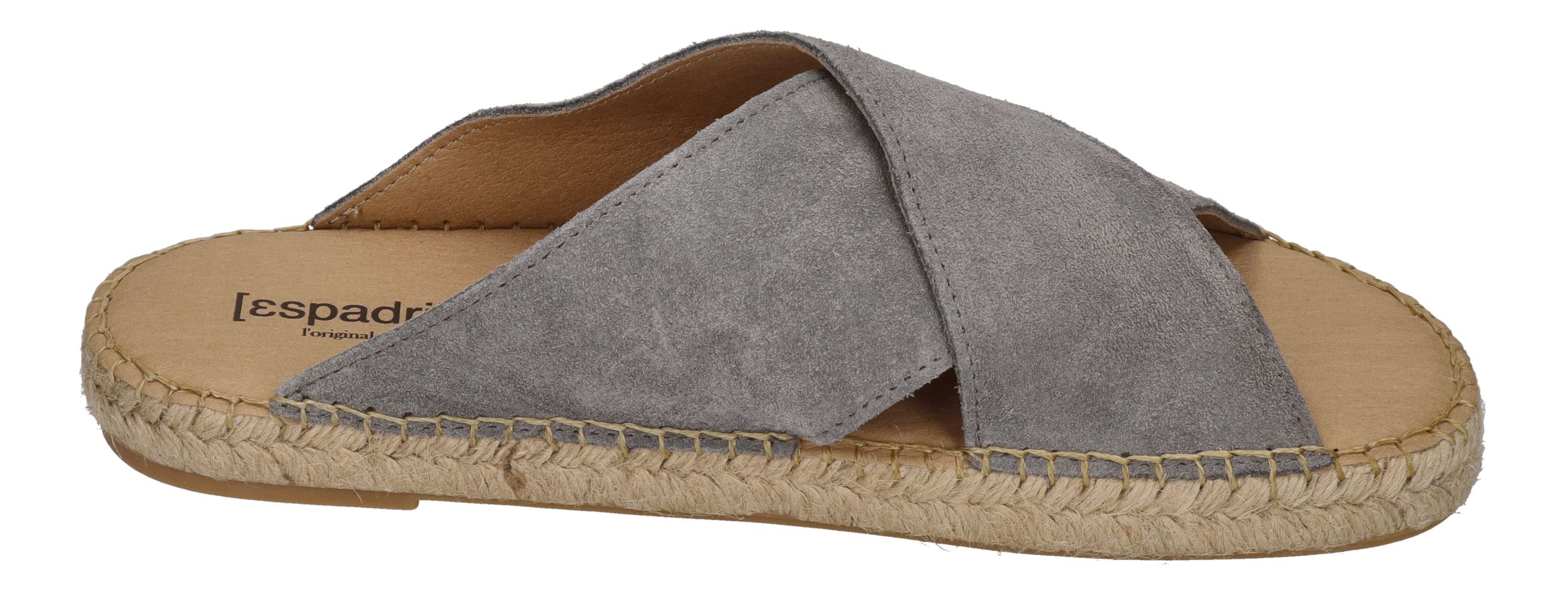 ESPADRIJ L'ORIGINALE Pantolette - CROISETTE VELOUR MEN - asphalt
