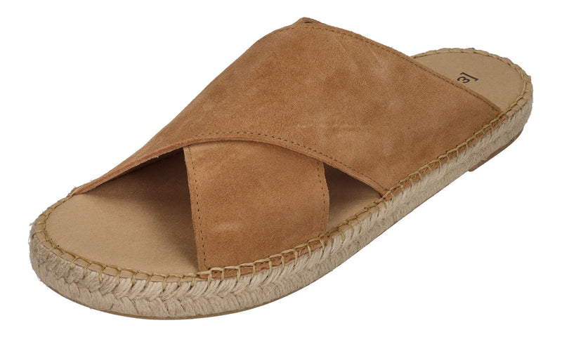 ESPADRIJ L'ORIGINALE Pantolette - CROISETTE VELOUR MEN - cognac
