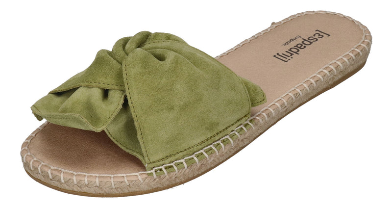 ESPADRIJ L'ORIGINALE Pantolette - PLAGE BOUCLE VELOUR - vert clair