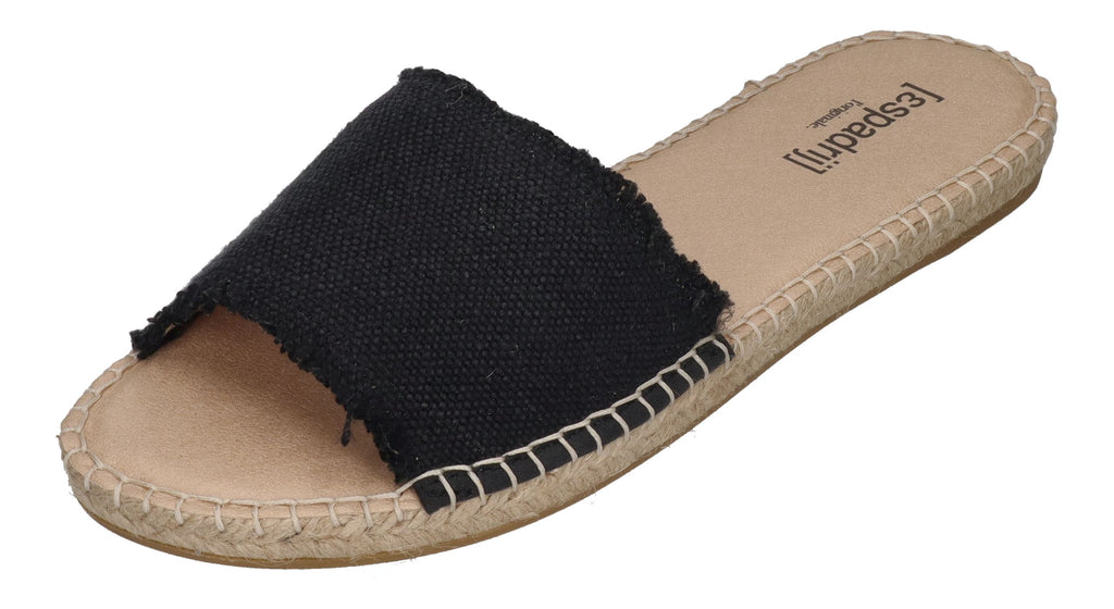 ESPADRIJ L'ORIGINALE Pantoletten - PLAGE LINEN - noir