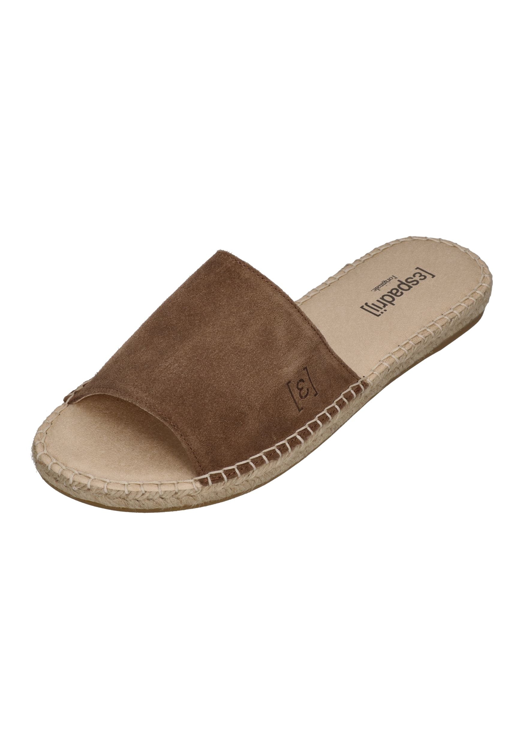 ESPADRIJ L'ORIGINALE Damen Pantolette PLAGE VELOUR marron