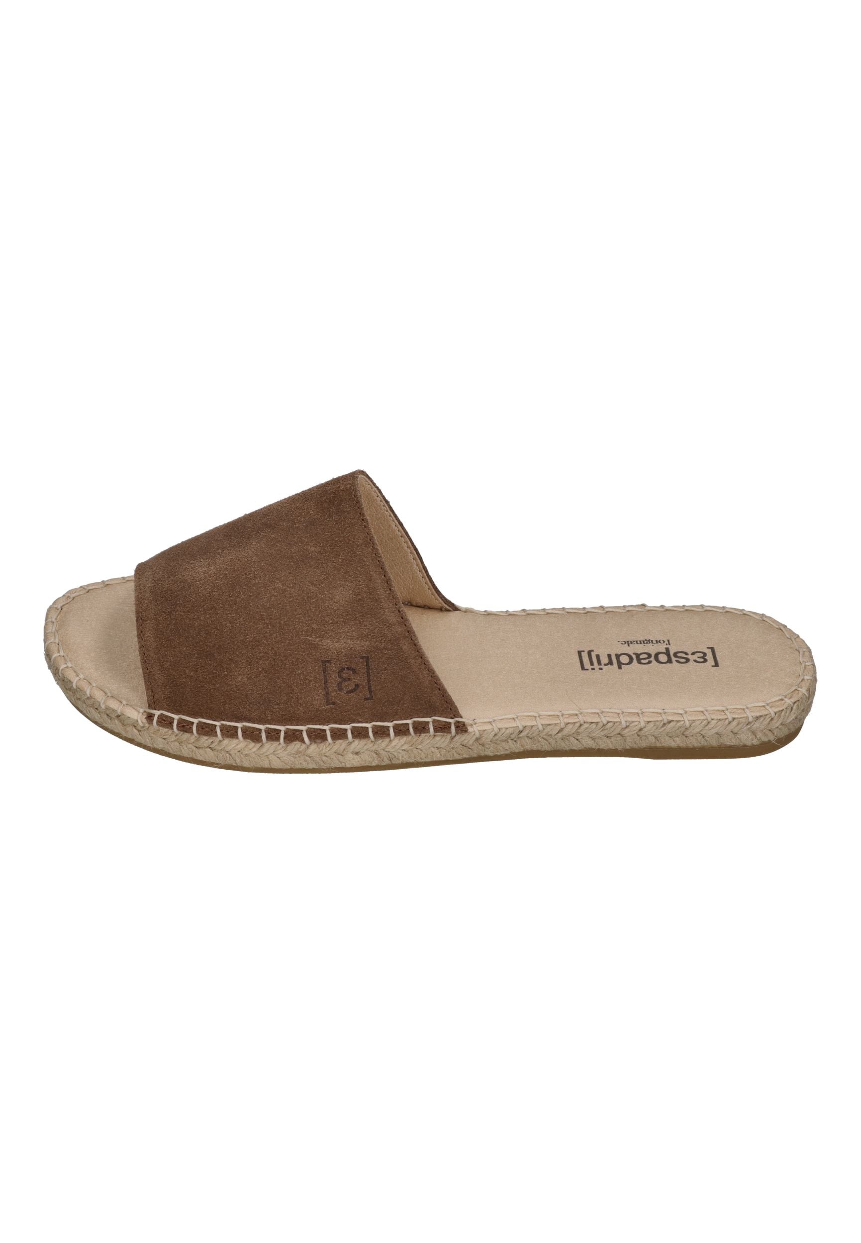 ESPADRIJ L'ORIGINALE Damen Pantolette PLAGE VELOUR marron