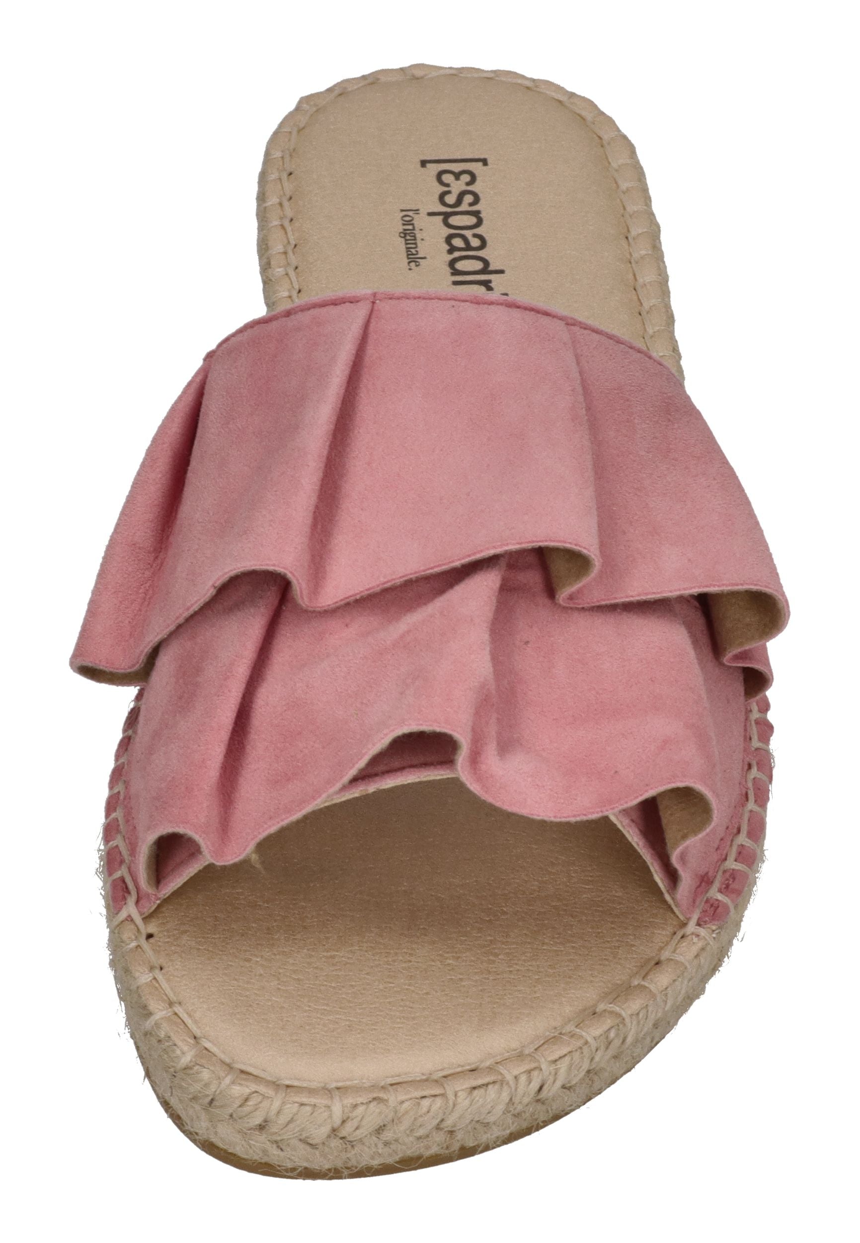 ESPADRIJ L'ORIGINALE Damen Pantolette PLAGE VOLANT rose