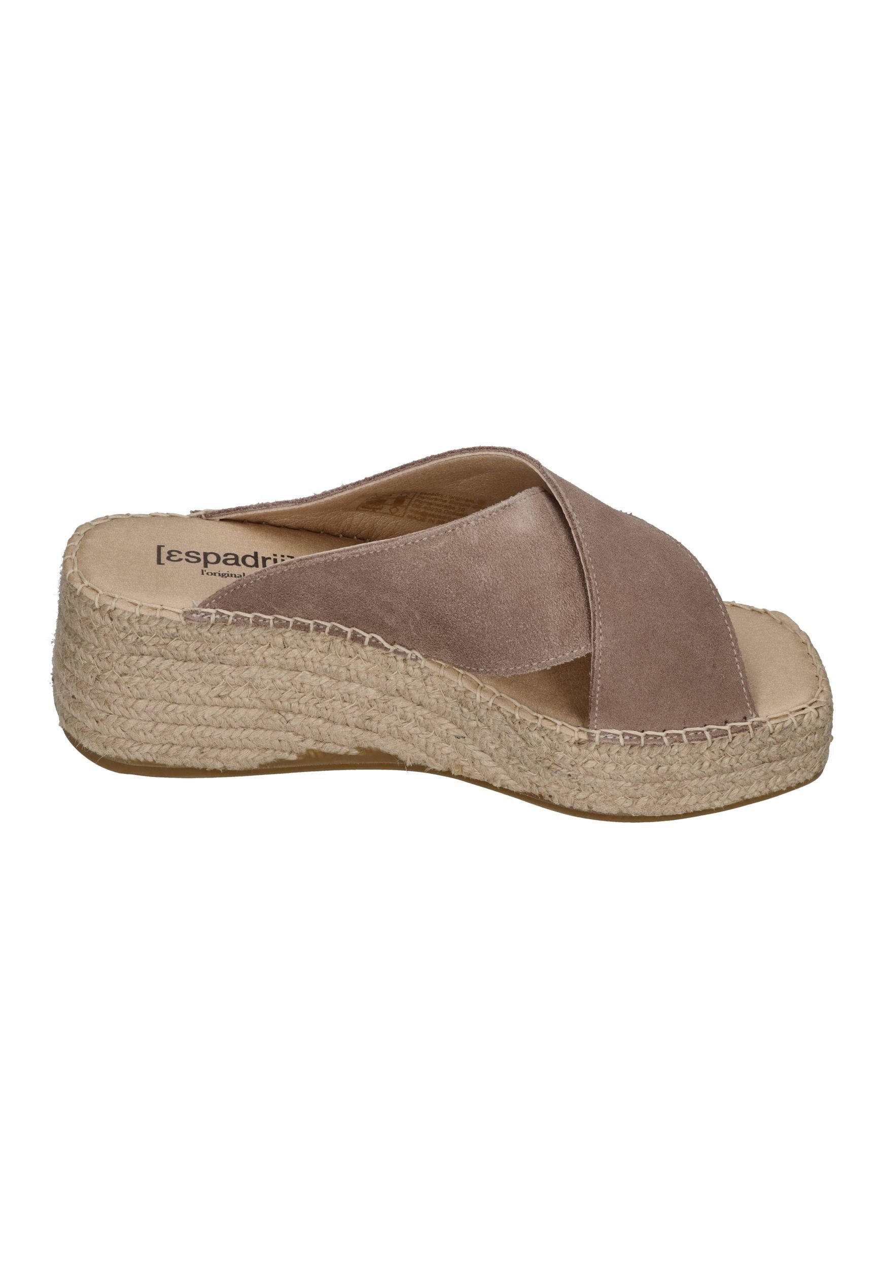 ESPADRIJ L'ORIGINALE Pantolette TOULON CROISETTE VELOUR HIGH sable