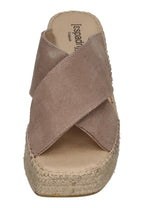 ESPADRIJ L'ORIGINALE Pantolette TOULON CROISETTE VELOUR HIGH sable