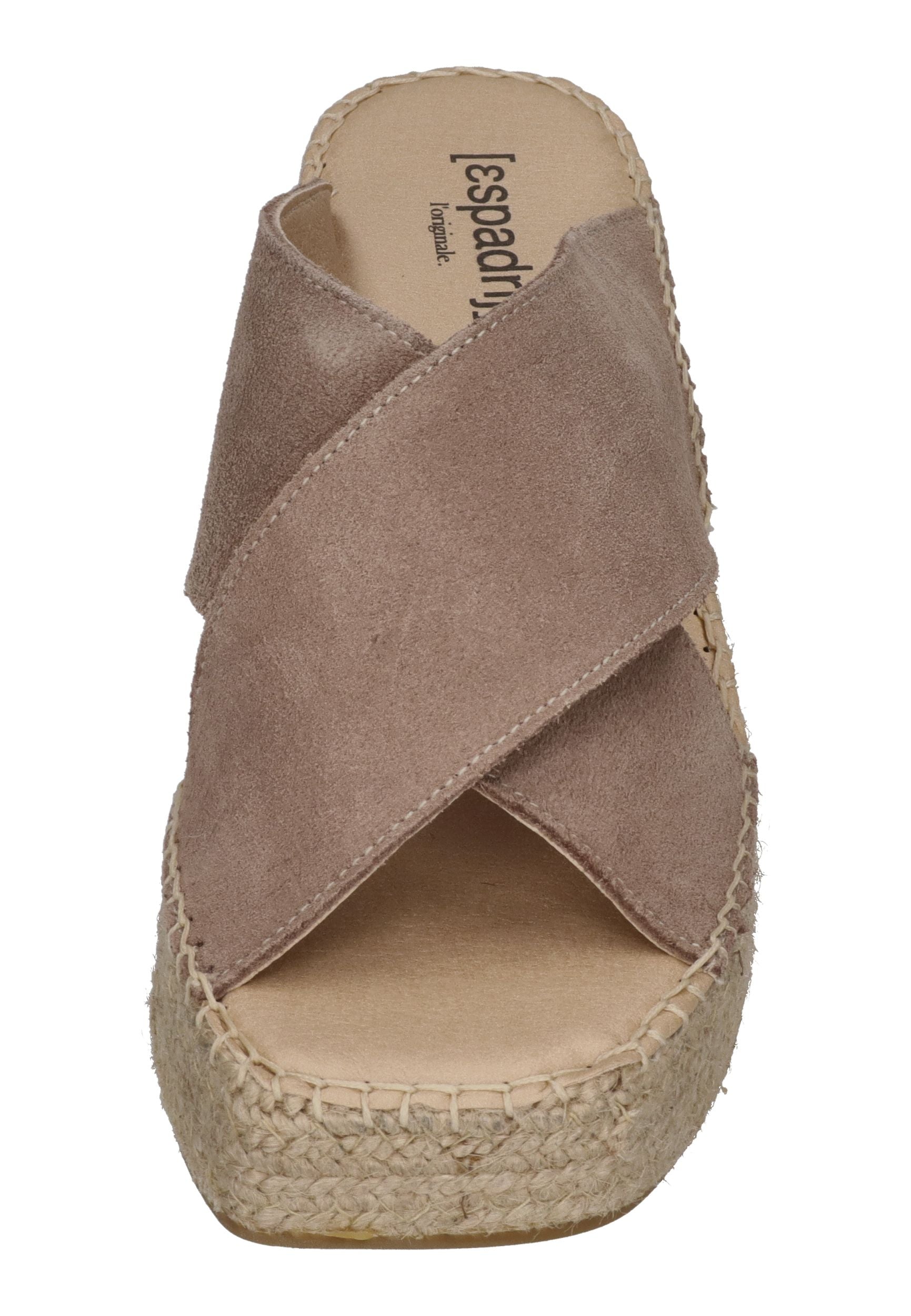 ESPADRIJ L'ORIGINALE Pantolette TOULON CROISETTE VELOUR HIGH sable