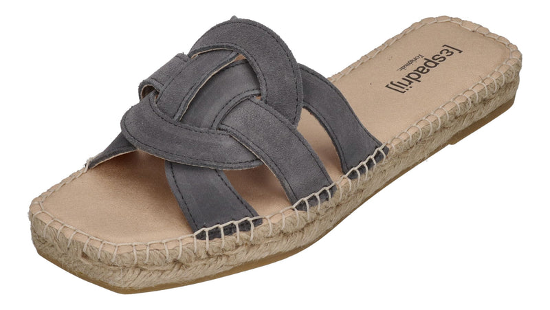 ESPADRIJ L'ORIGINALE Pantoletten - TOURS VELOUR - asphalt