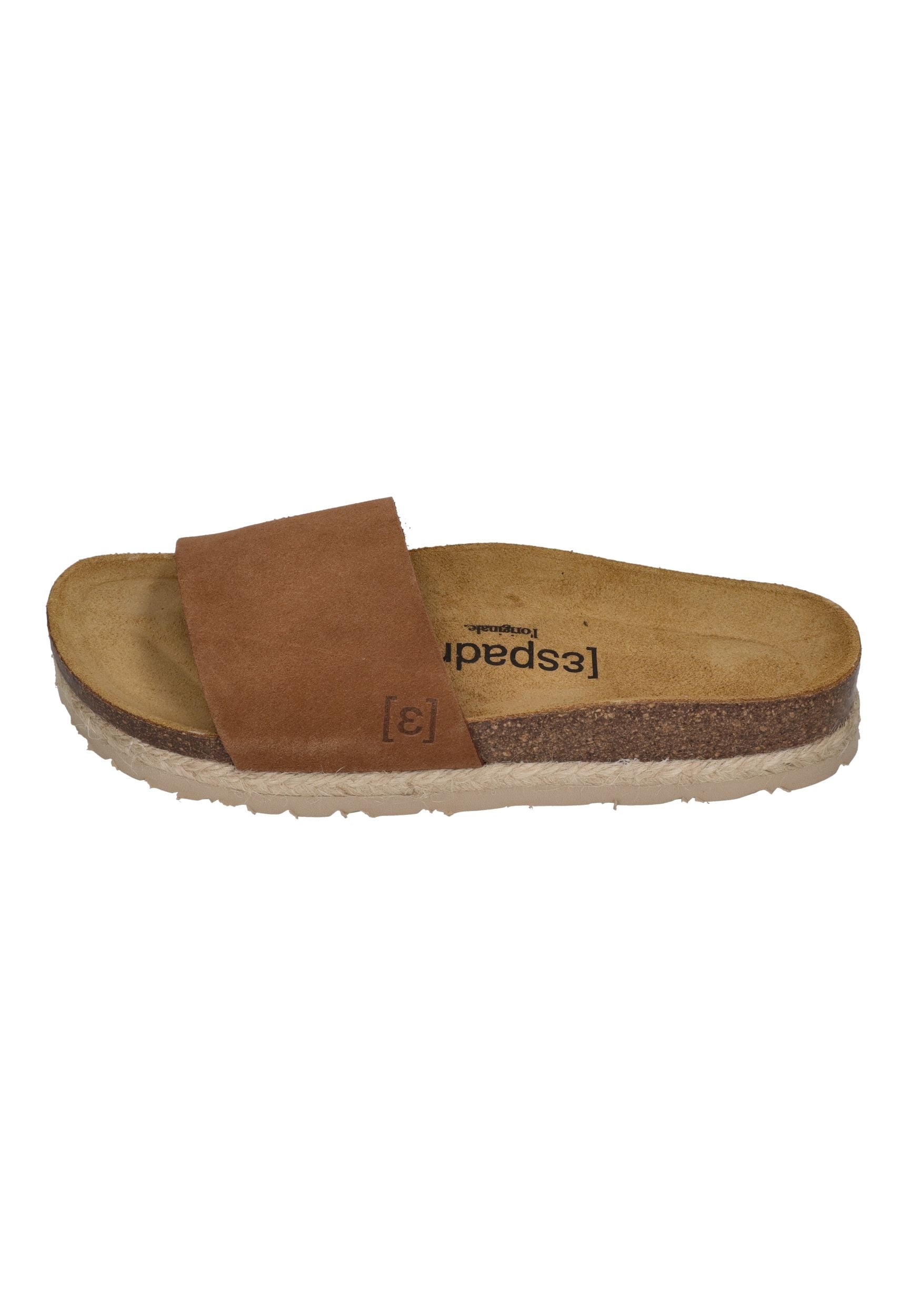 ESPADRIJ L'ORIGINALE Damen Pantoletten COPINE VELOUR cognac