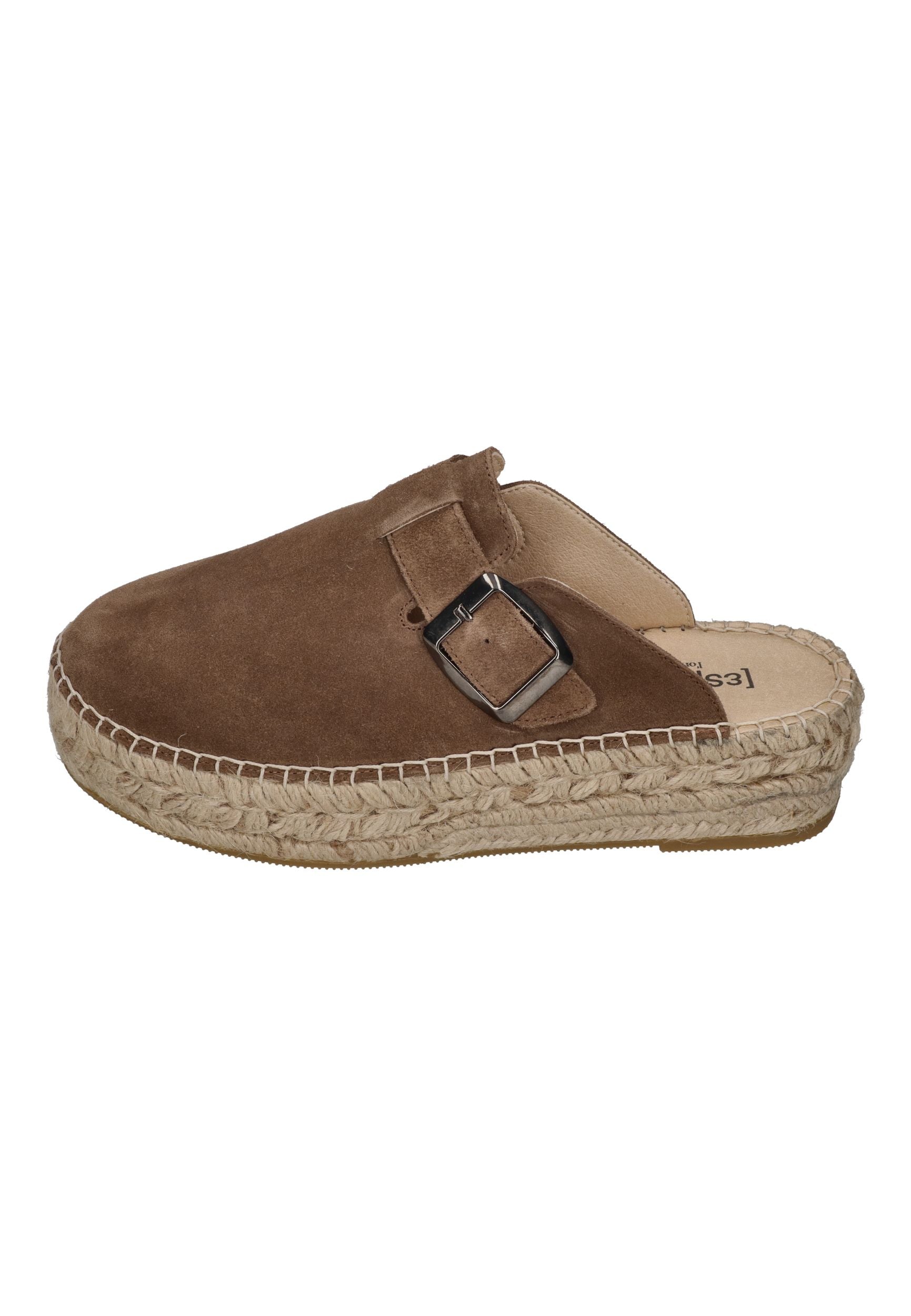 ESPADRIJ L'ORIGINALE Pantoletten Clogs CLOQ VELOUR HIGH marron