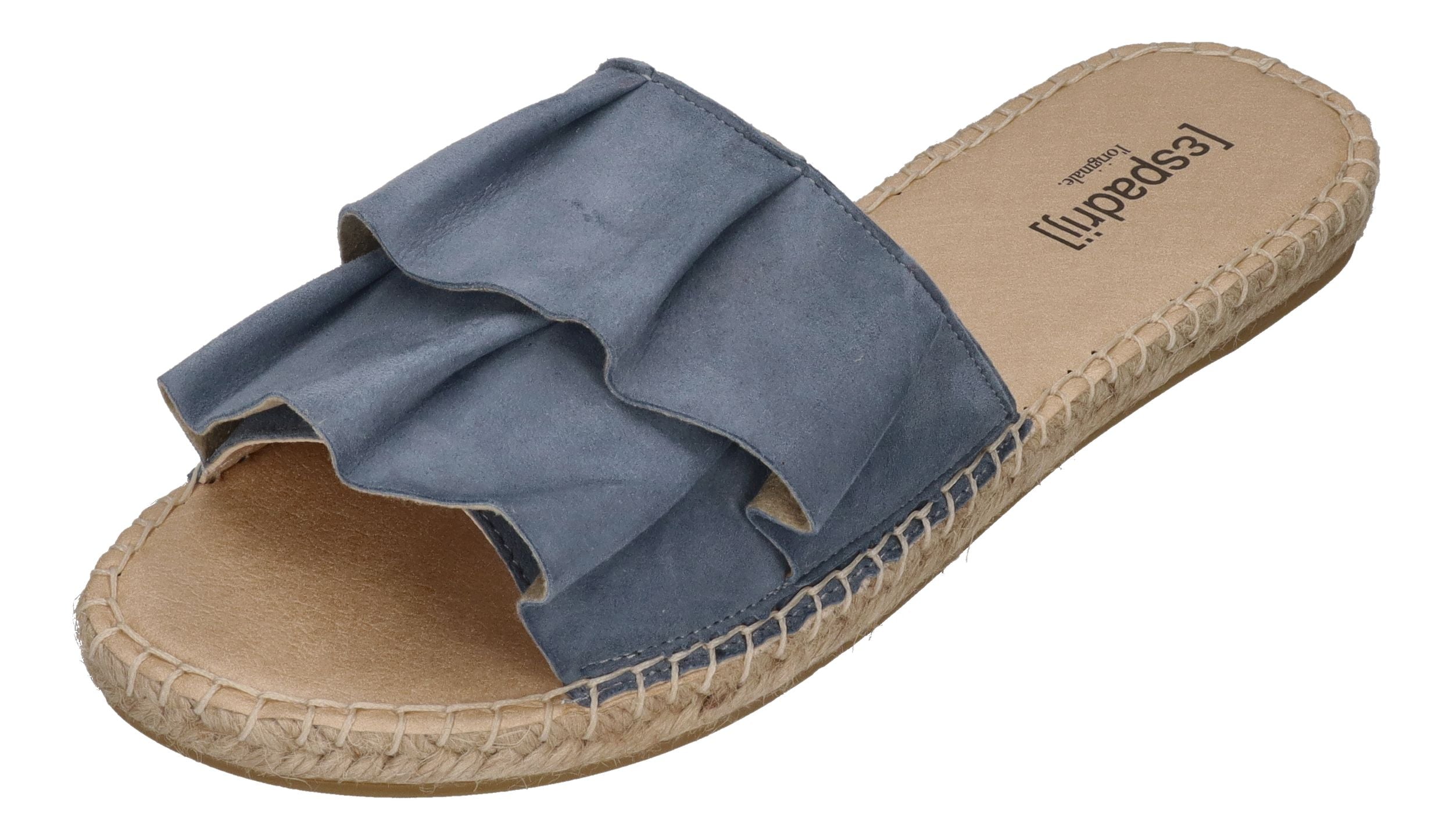 ESPADRIJ L'ORIGINALE Pantoletten PLAGE VOLANT grey blue
