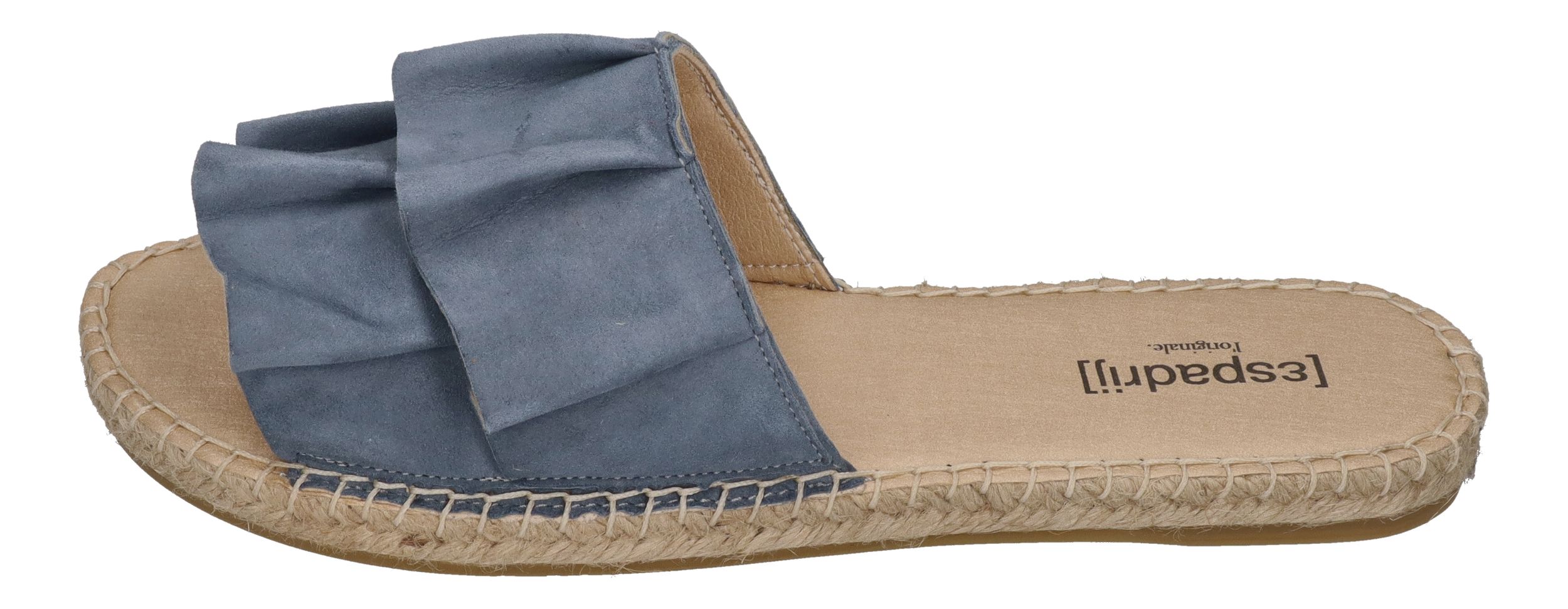 ESPADRIJ L'ORIGINALE Pantoletten PLAGE VOLANT grey blue