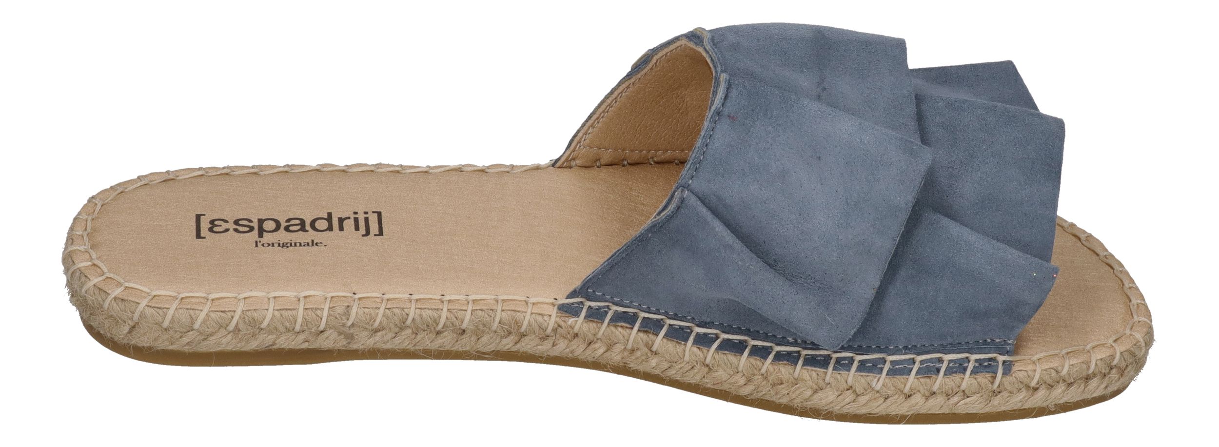 ESPADRIJ L'ORIGINALE Pantoletten PLAGE VOLANT grey blue