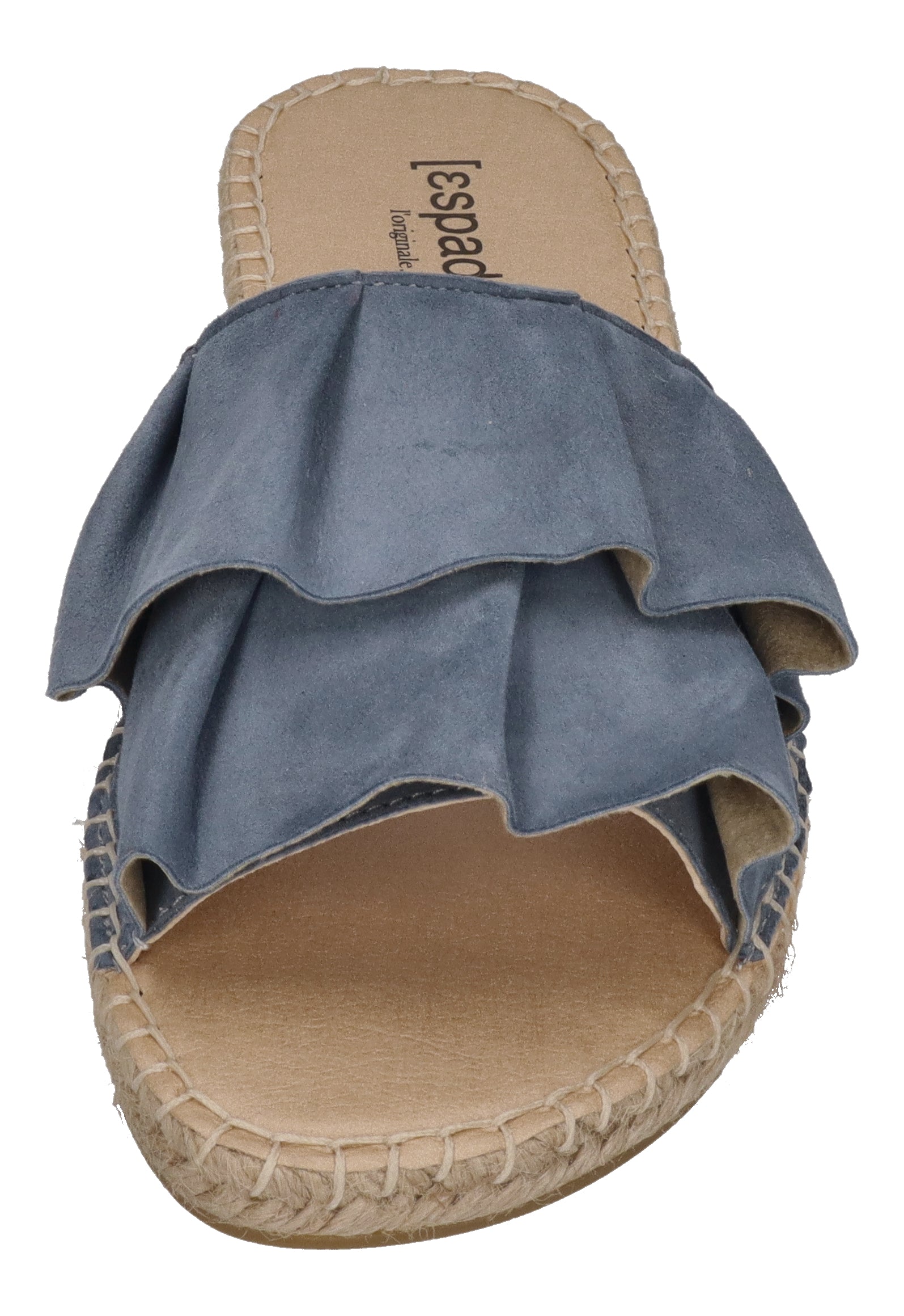ESPADRIJ L'ORIGINALE Pantoletten PLAGE VOLANT grey blue