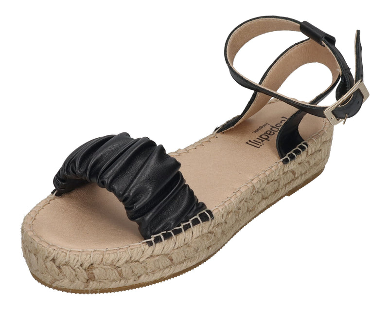 ESPADRIJ L'ORIGINALE Sandalette - NIMES RUFFLE HIGH - noir
