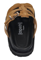 ESPADRIJ L'ORIGINALE Sandalette ROMAIN VELOUR CROISÉ tan clair