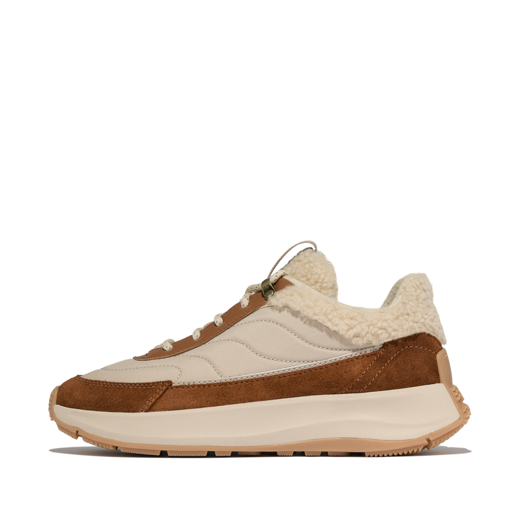 FITFLOP Sneakers F-MODE FLOW SHEARLING MIX deep tan camel