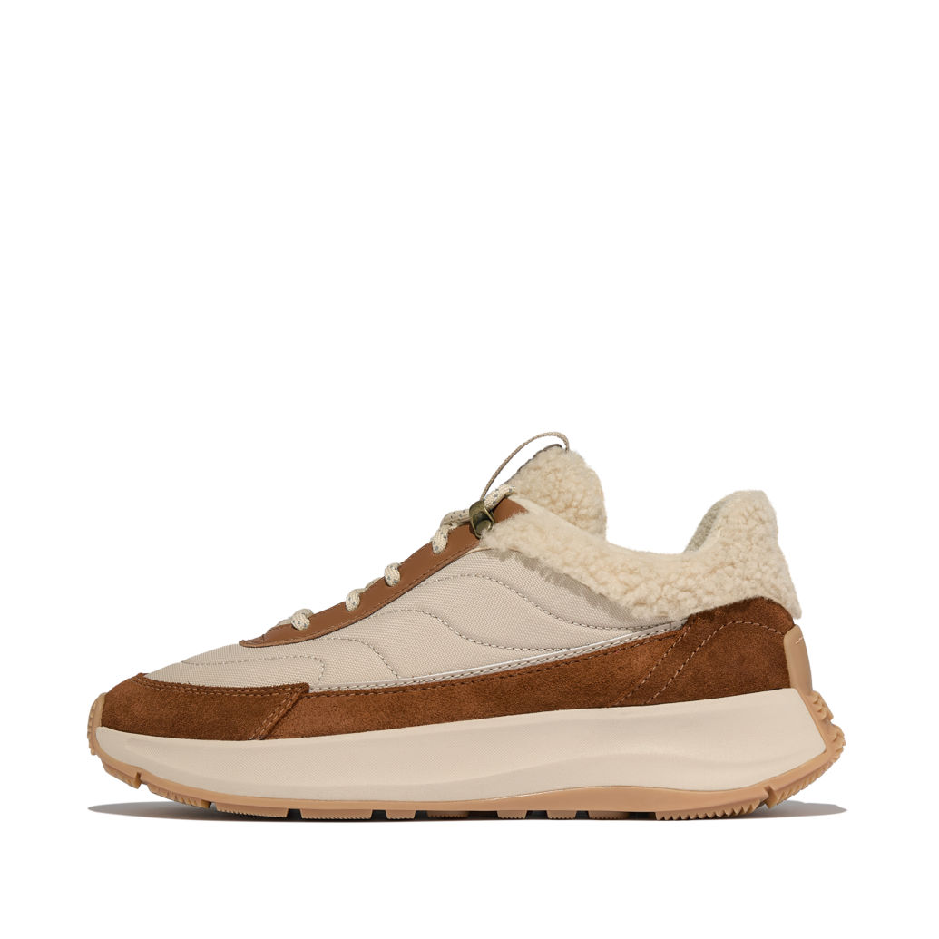 FITFLOP Sneakers F-MODE FLOW SHEARLING MIX deep tan camel