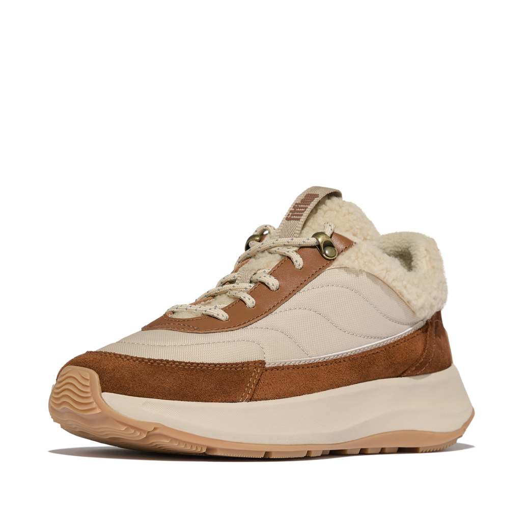FITFLOP Sneakers F-MODE FLOW SHEARLING MIX deep tan camel