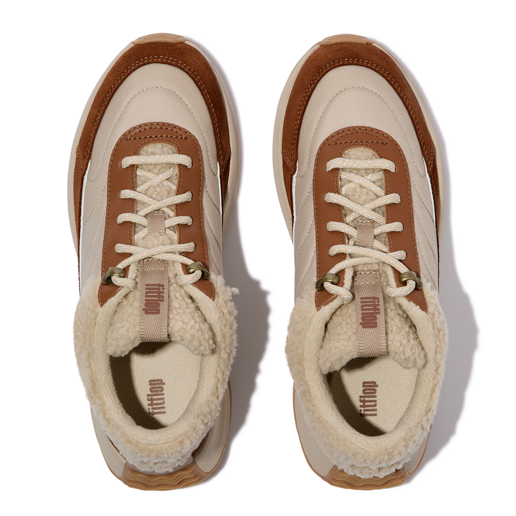 FITFLOP Sneakers F-MODE FLOW SHEARLING MIX deep tan camel