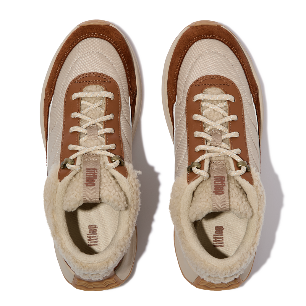 FITFLOP Sneakers F-MODE FLOW SHEARLING MIX deep tan camel