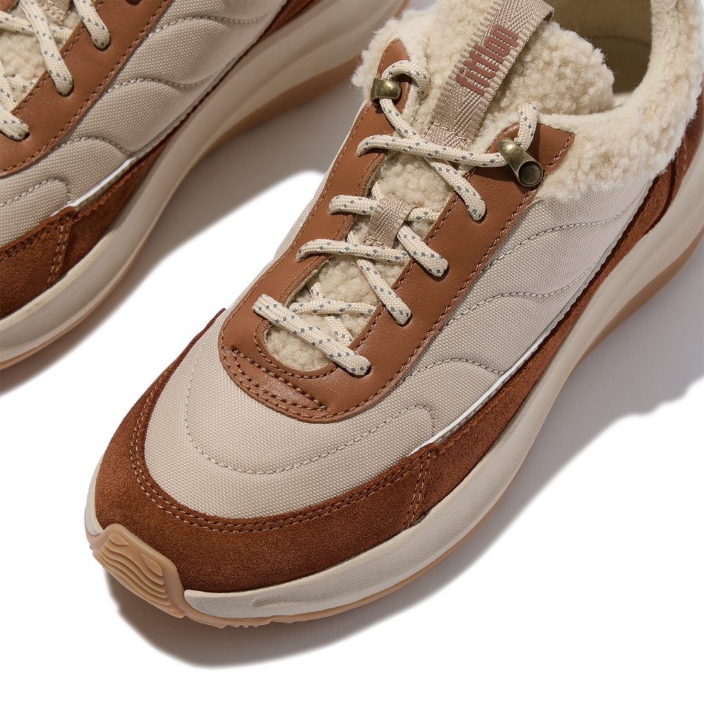 FITFLOP Sneakers F-MODE FLOW SHEARLING MIX deep tan camel