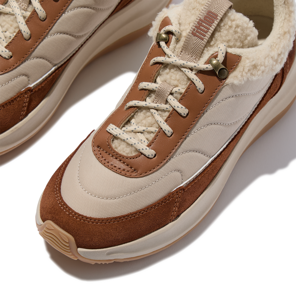 FITFLOP Sneakers F-MODE FLOW SHEARLING MIX deep tan camel