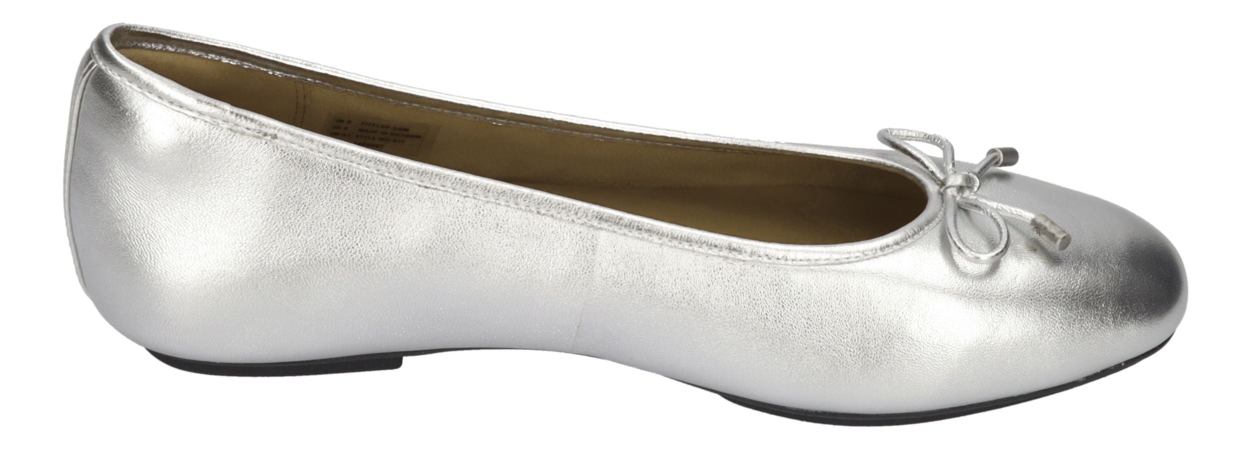FITFLOP Ballerina DELICATO BOW SOFT Metallic Leather - silver