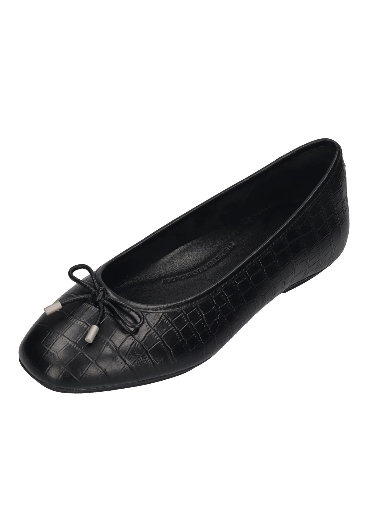 FITFLOP Damen Ballerina DELICATO CROCODILE all black