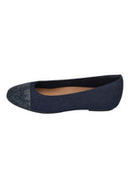 FITFLOP Damen Ballerina DELICATO CRYSTAL CAP-TOE dark denim