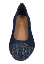 FITFLOP Damen Ballerina DELICATO CRYSTAL CAP-TOE dark denim