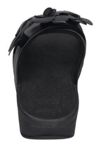 FITFLOP Damen Pantoletten LULU FLOWER CROSS SLIDES black