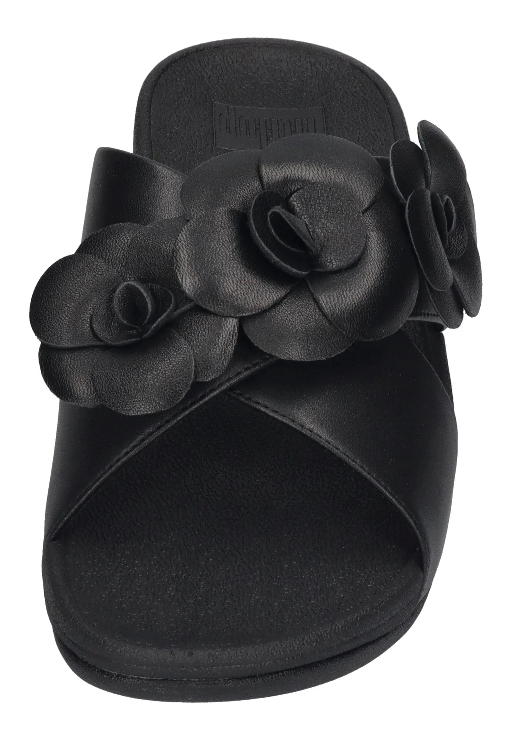 FITFLOP Damen Pantoletten LULU FLOWER CROSS SLIDES black