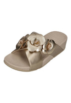FitFlop - LULU FLOWER CROSS SLIDES - Damen - Pantoletten | Nur bei shoedeal.de, deinem Onlineshop für Schuhe mit Stil.