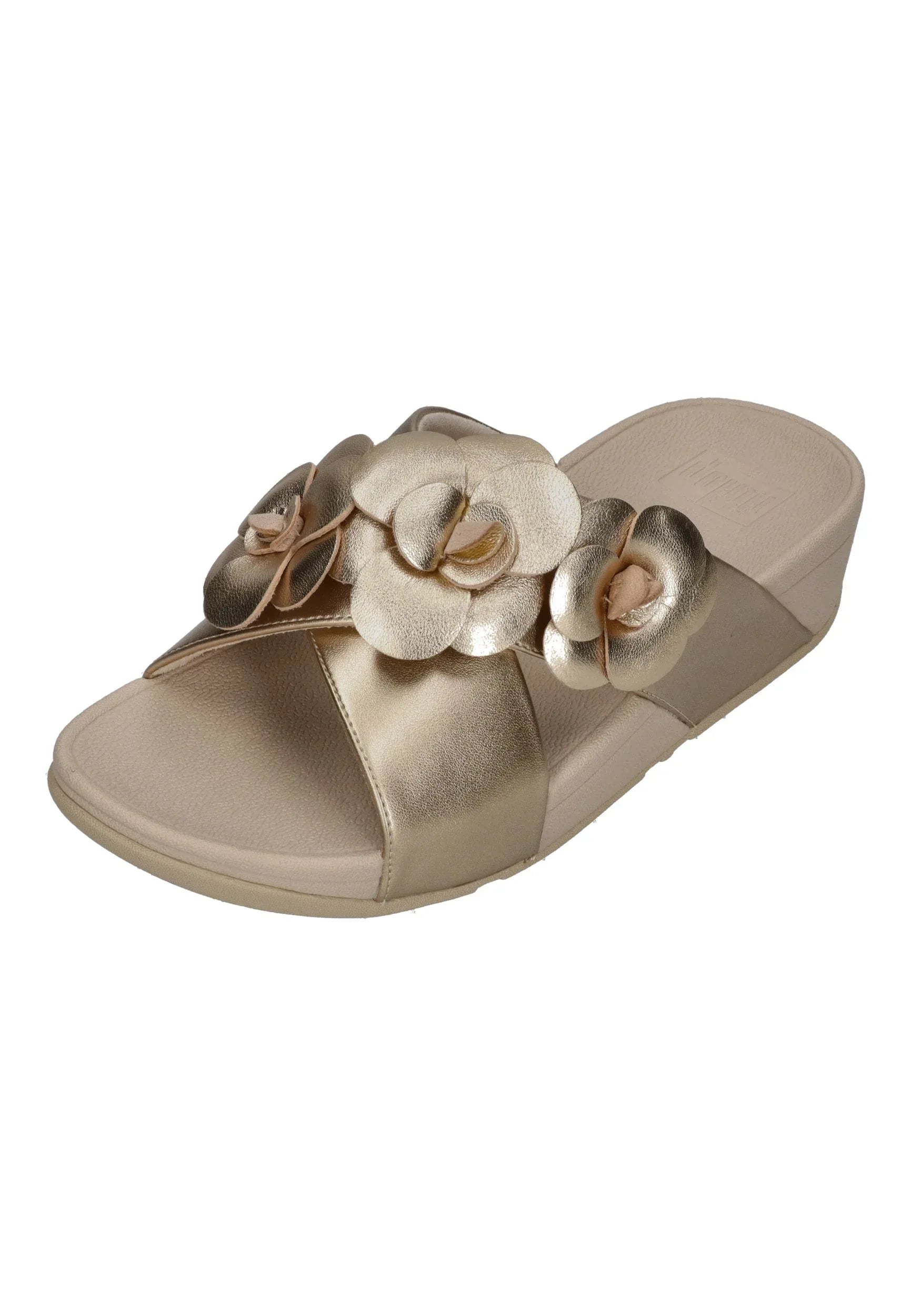 FitFlop - LULU FLOWER CROSS SLIDES - Damen - Pantoletten | Nur bei shoedeal.de, deinem Onlineshop für Schuhe mit Stil.